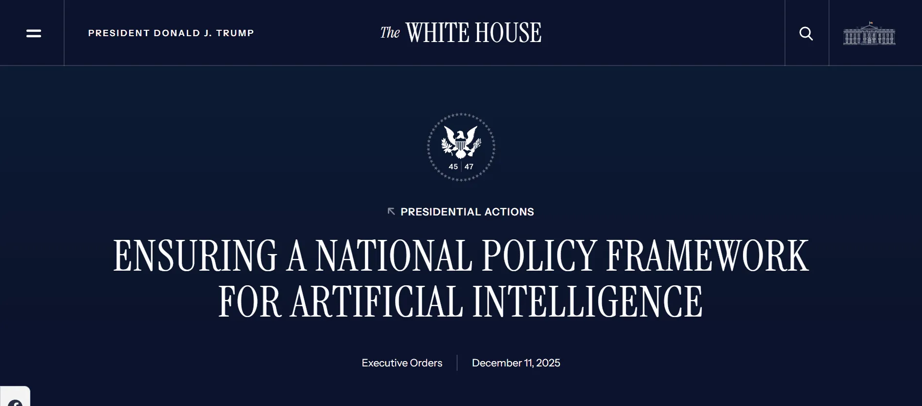 トランプ政権による「AI規制統一」への強権発動：州法無力化と連邦資金を巡る新たな対立構造