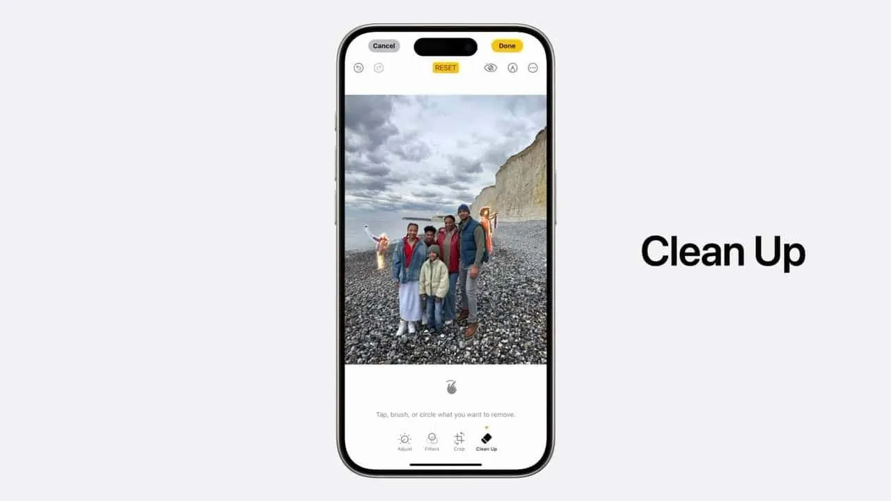 Apple Intelligenceに強力な写真編集機能「Clean Up」が登場