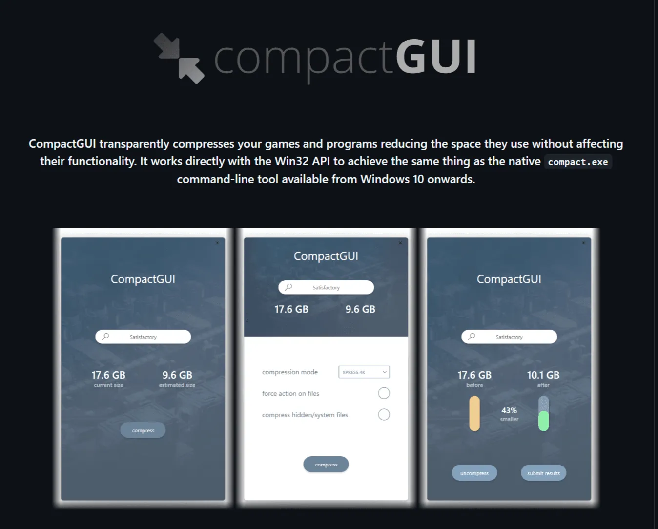 【無料】PCゲーム容量を劇的削減！魔法のツール「CompactGUI」の使い方と効果を徹底解説