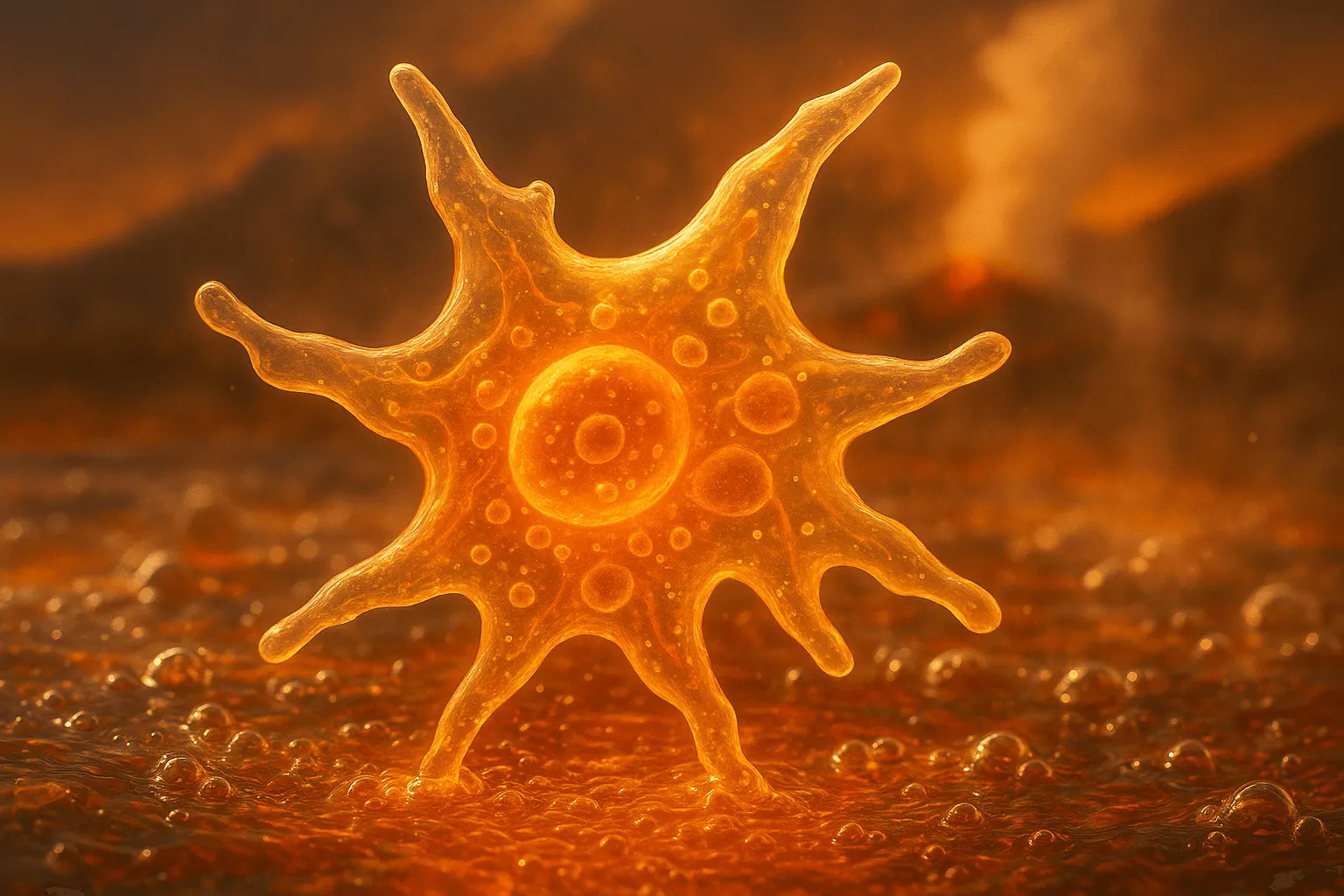 灼熱に潜む「ファイア・アメーバ」が真核生物の限界を書き換える：63℃の環境下で増殖する驚異の適応能力