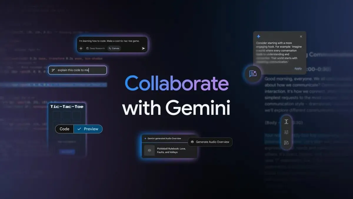 Google Geminiに新機能「Canvas」と「Audio Overviews」が追加