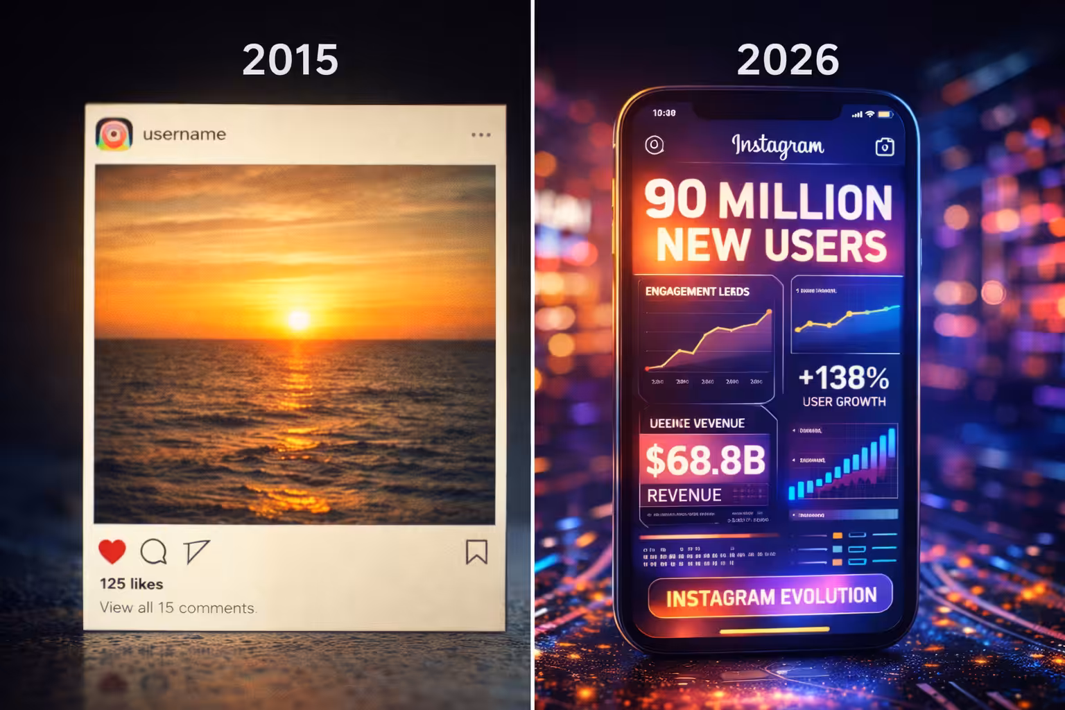 10年分のInstagram投稿を研究した結果ソーシャルメディアがどう変化したかが明らかになった