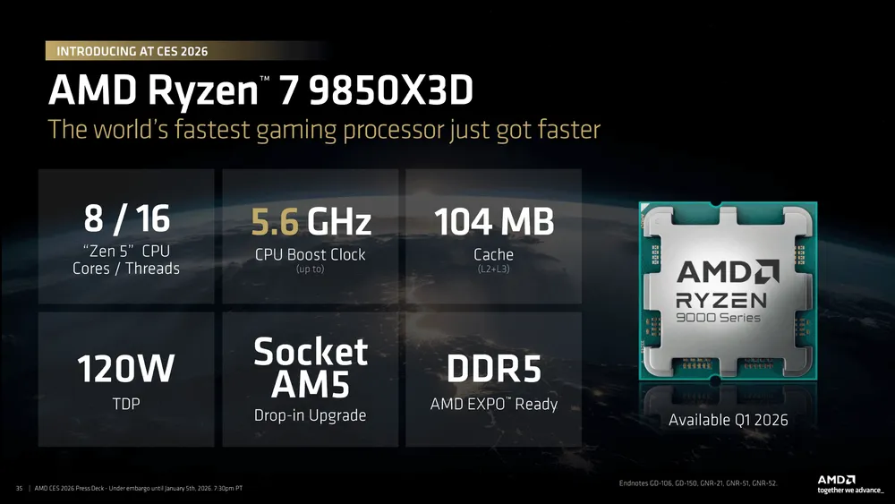 AMD Ryzen 7 9850X3D 正式発表：9800X3Dを超える「真の最強