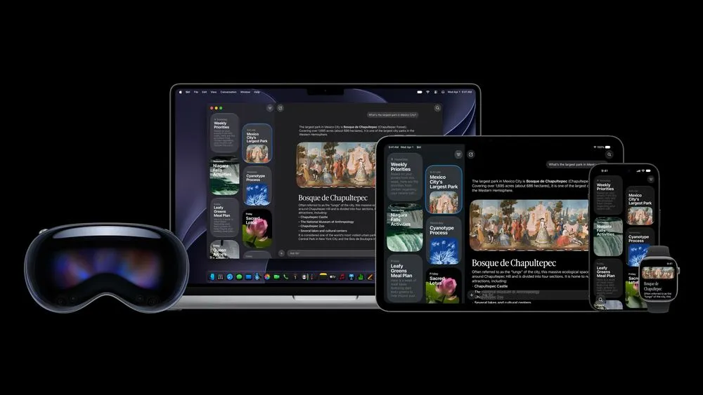 Apple製品群と連携するOSの画面