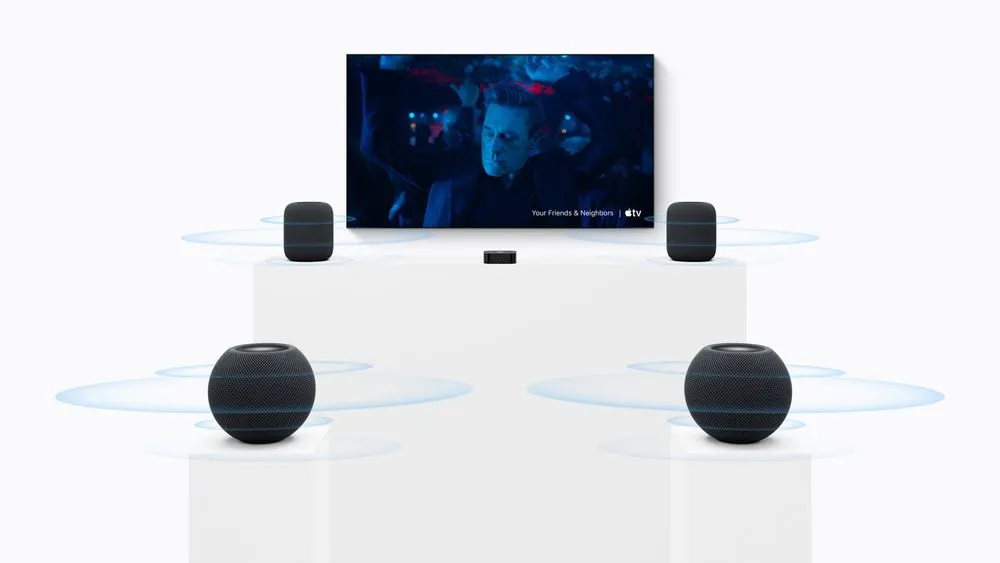 Apple TVとHomePod4台によるホームシアター構成