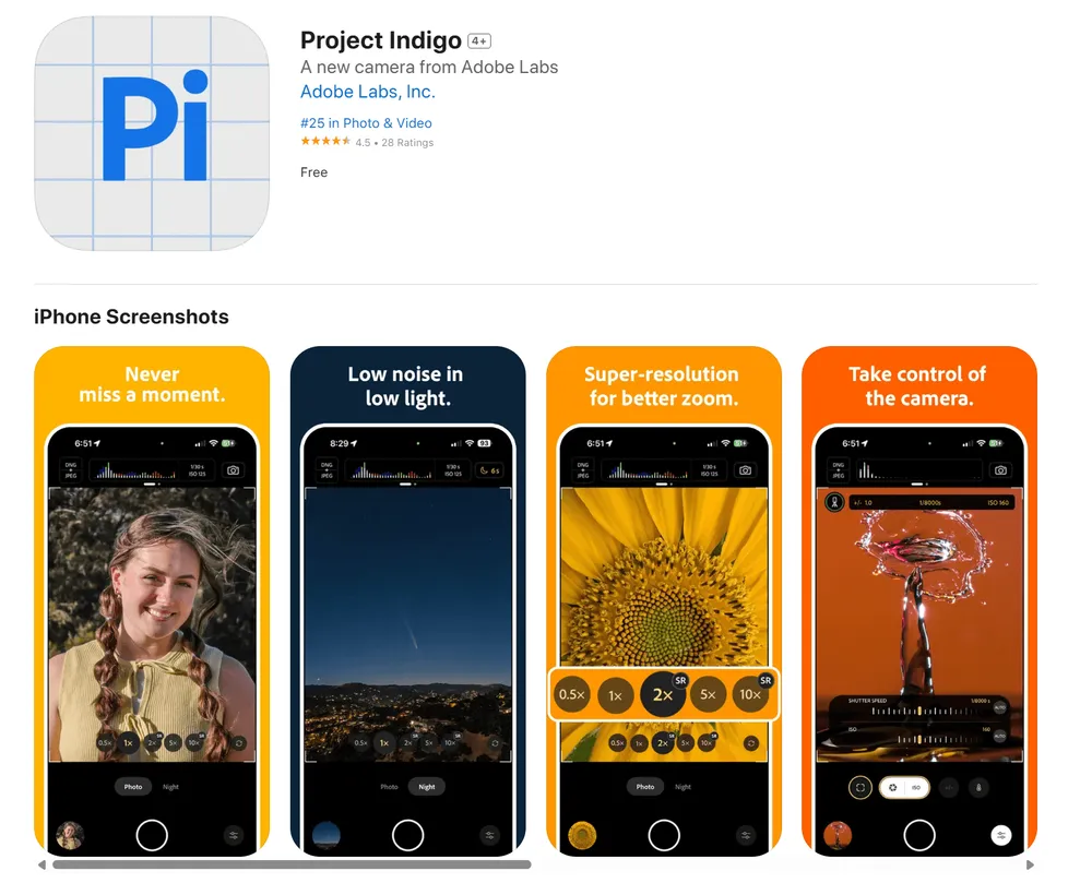 iPhoneでPixelのカメラが使える?元Google開発者によるAdobeの新カメラアプリ『Project Indigo』が登場