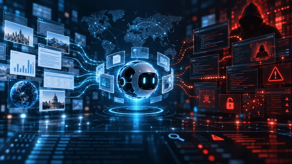 AIロボットのサイバーセキュリティ表現画像