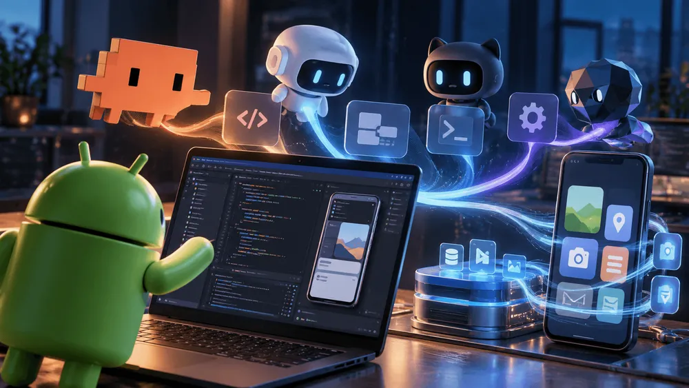 ノートPCでアプリを開発し、AIエージェントが連携してスマホ