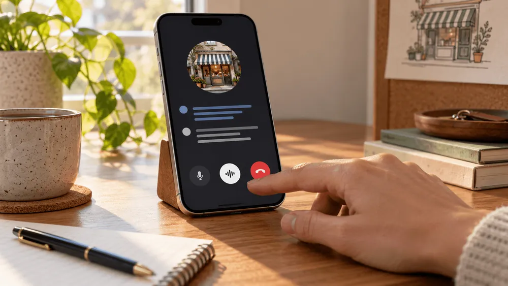 スマートフォンでのビデオ通話風景