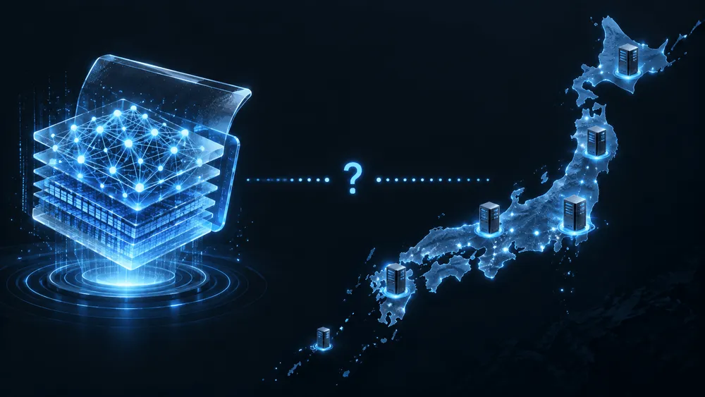 データセンターから日本全国へのネットワーク配信を示す図