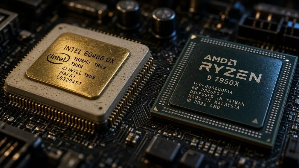 古いIntelと新しいAMD製CPU
