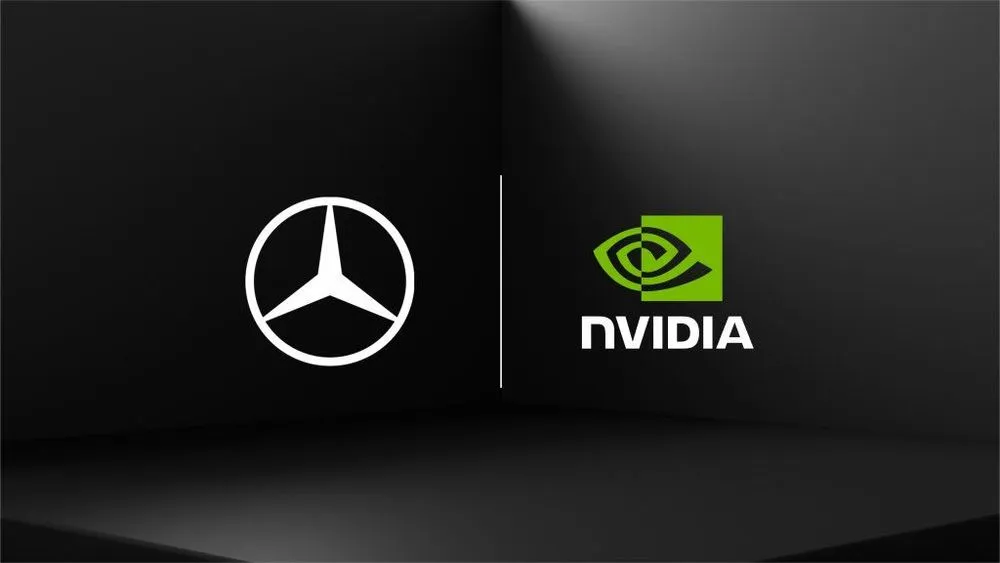 メルセデス・ベンツとNVIDIAのロゴが並ぶ提携発表画像