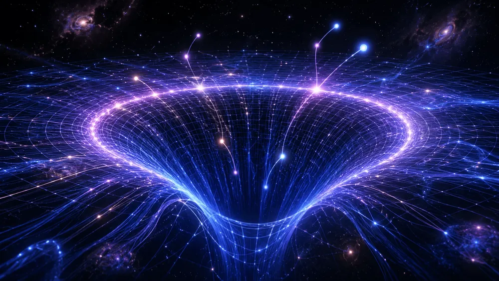 ワームホールと宇宙のイメージ