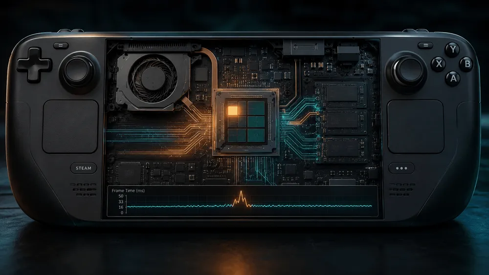 PCゲーム機内部の基盤とグラフ