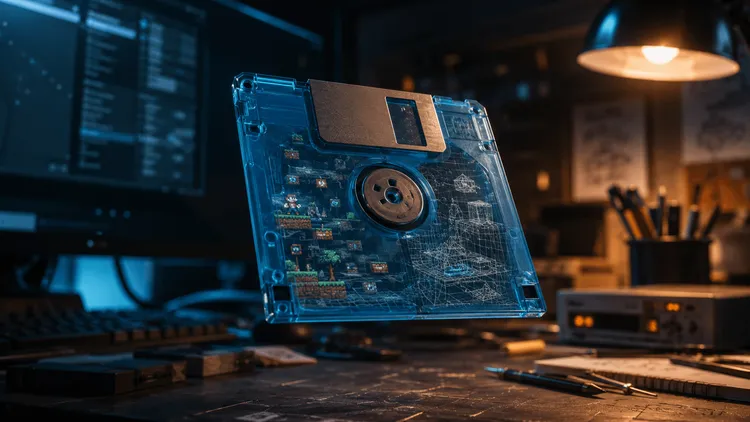 フロッピーディスクにゲームの世界が広がる