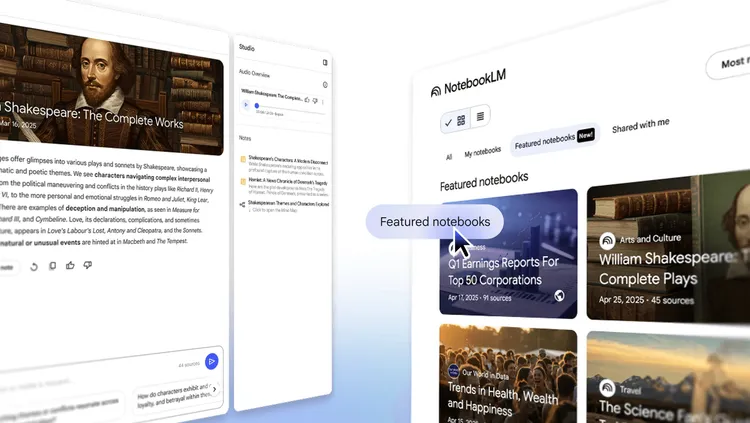 Google、AI学習ツールNotebookLMを“知の図書館”へと進化:専門家監修の「Featured Notebooks」登場