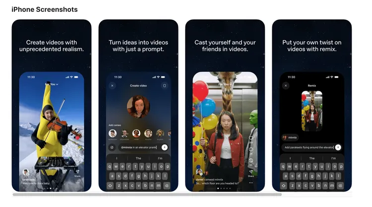 OpenAI、「Sora 2」モデルと新SNSアプリ「Sora」を発表：物理法則を理解し音声も生成、動画への“カメオ出演”も可能に