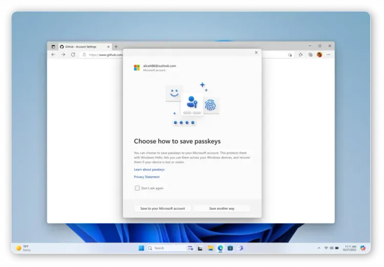 Windows 11が新たなパスキー機能を発表：1Password、Bitwardenとの連携も