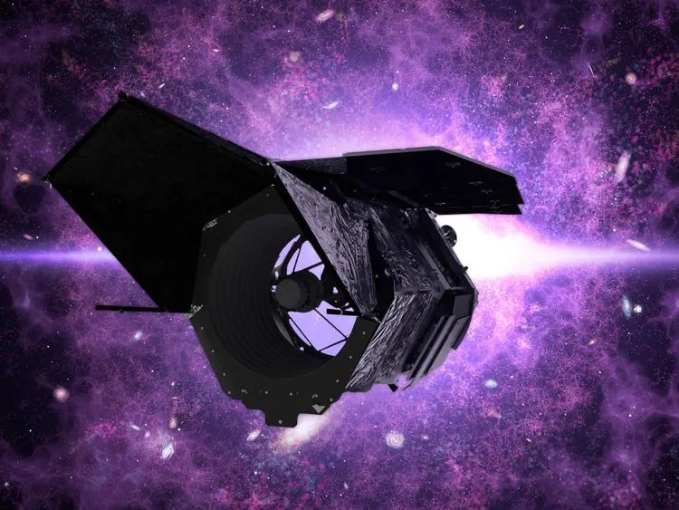 宇宙望遠鏡と紫色の星雲