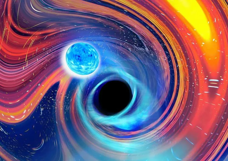 中性子星が驚くほど軽いブラックホールと合体したようだ