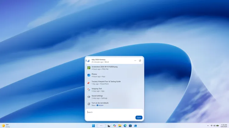 Windows 11の検索が劇的に変わる、設定変更やウィンドウ操作も検索窓から直接実行へ