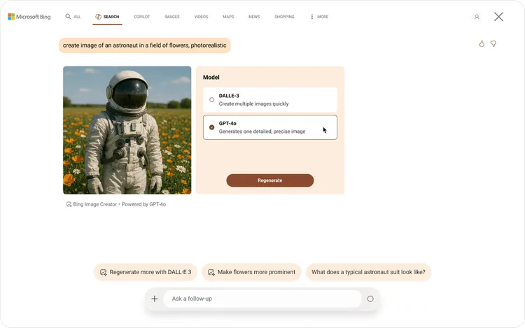 Bingの画像生成がGPT-4oとDALL-E3を無料提供へ
