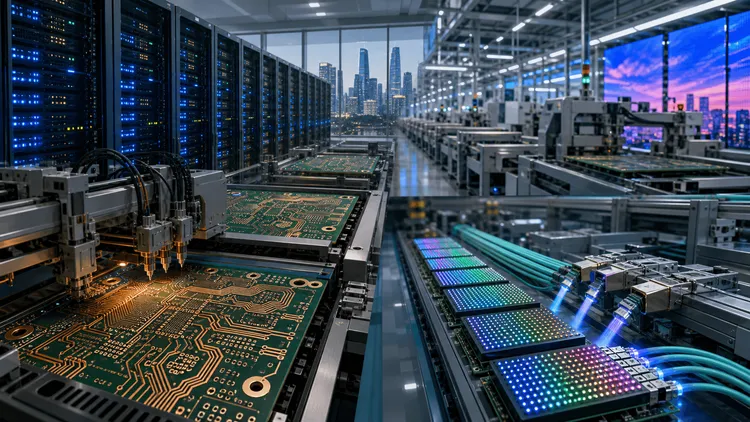 ハイテク工場で基板を製造
