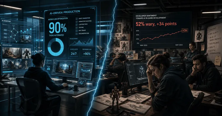 『AI導入9割』でも『52%が警戒』、ゲーム開発者が企業の効率化発表を信じない理由