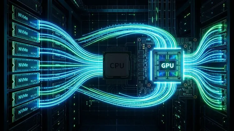 CPUとGPUへ流れる光のデータ
