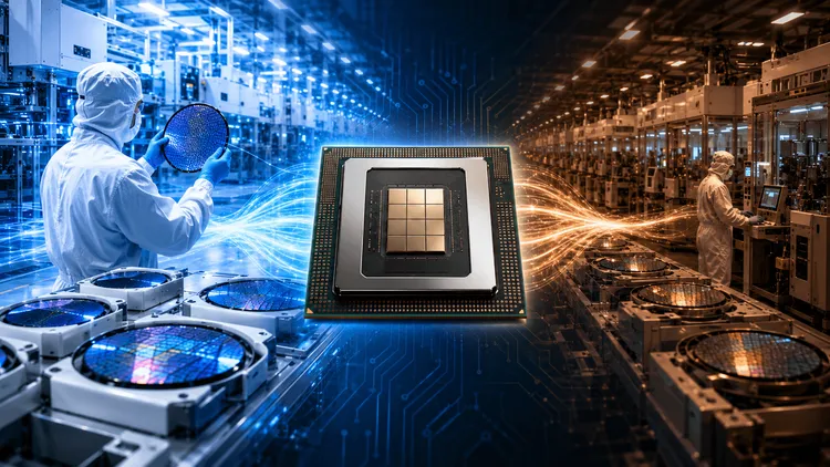 半導体製造とチップのイメージ