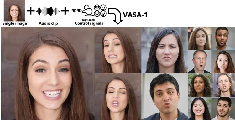 Microsoft、画像からリアルなアバターをリアルタイムで生成するAIビデオツール「VASA-1」を発表