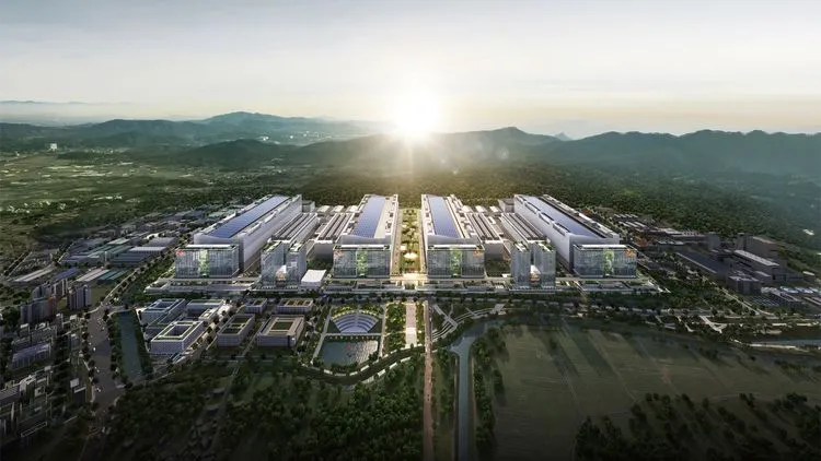 広大な工業団地の空撮
