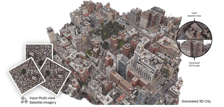 衛星画像だけで中を自由に歩き回れる3D都市を自動生成、新AI「Skyfall-GS」がオープンソースで登場