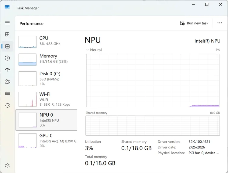 Microsoft: New Windows 11 Task Manager Feature Shows NPU Load by Process