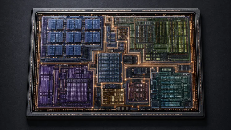 半導体チップのクローズアップ