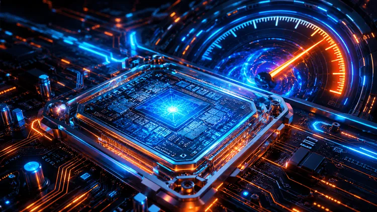 デジタル基板と光るCPU、計器