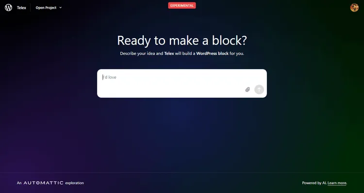 WordPress、AIでサイトを&#8221;喋って&#8221;作る時代へ。新ツール「Telex」を発表