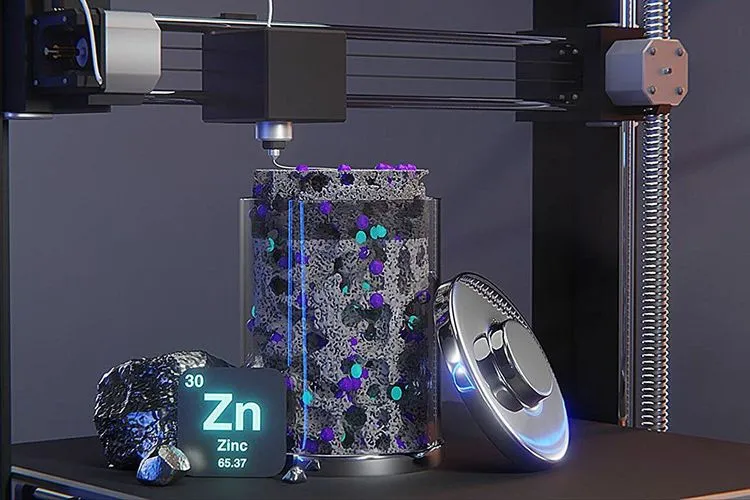 3Dプリンターで亜鉛電池を製造