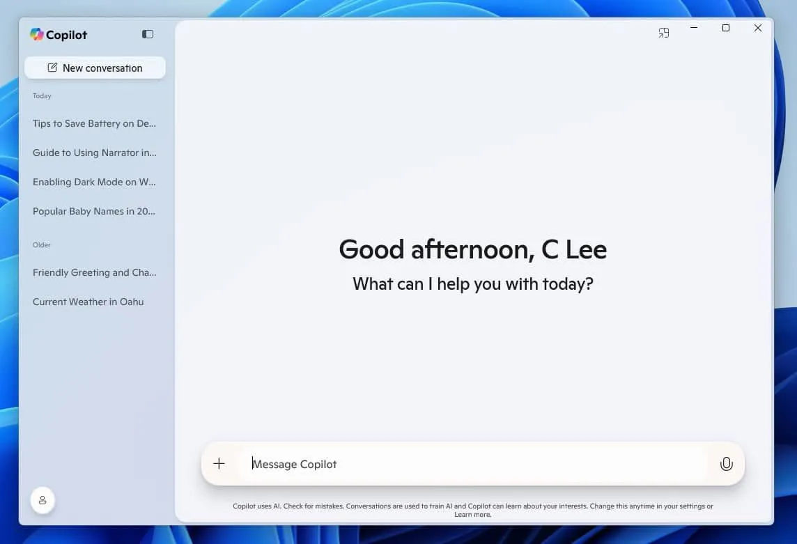 Microsoft、Windows向け真のネイティブCopilotアプリをテスト配信開始 &#8211; 新UI採用で使い勝手を大幅向上