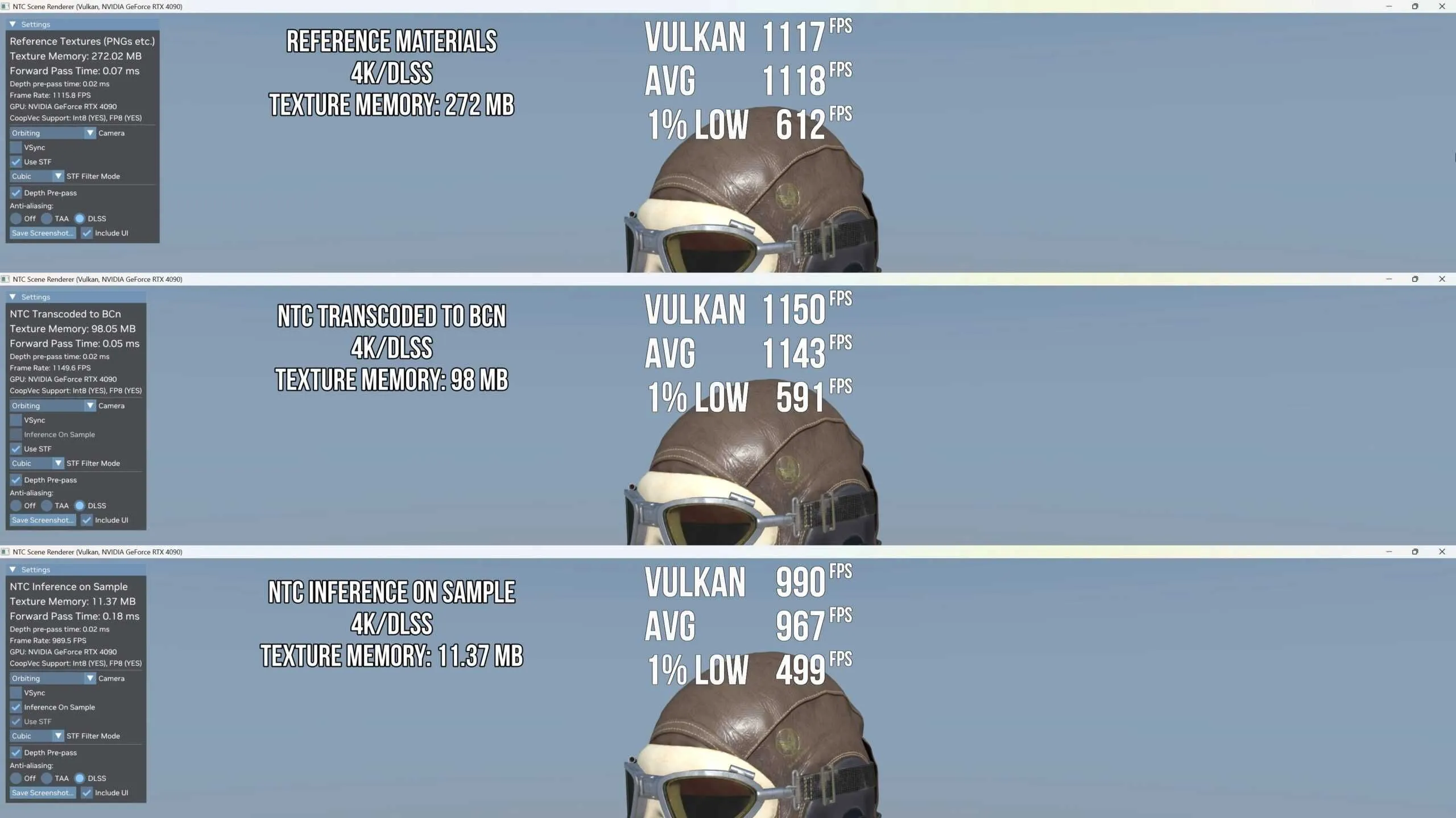 RTX NTC/Mega GeometryのSDKとデモが公開：VRAM使用量96%削減とレイトレ性能向上