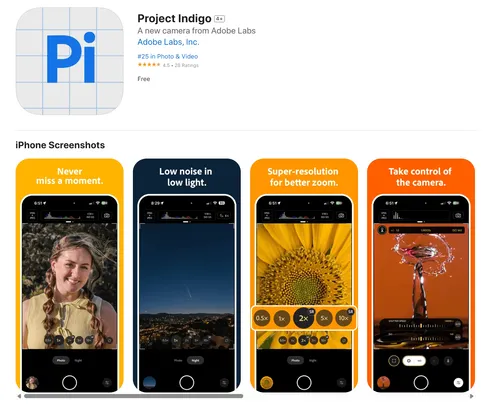 iPhoneでPixelのカメラが使える？元Google開発者によるAdobeの新カメラアプリ『Project Indigo』が登場