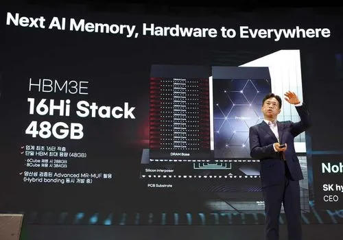 SK hynix、世界初の16-Hi HBM3Eメモリを発表 – 48GB大容量スタックで AI性能を最大32%向上