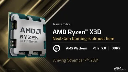AMD、Ryzen 9000X3D CPUを11月7日発売と予告 – 同時にRyzen 9000シリーズの値下げも発表