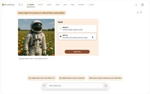 Bingの画像生成がGPT-4oとDALL-E3を無料提供へ