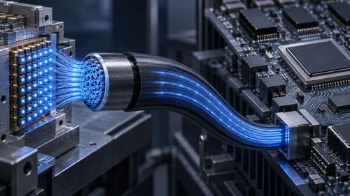AIチップ間通信に「Micro LED」　多芯光ファイバーで1Tbps級へ、CIOEで各社が実演