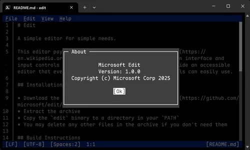 Microsoft、軽量CLIエディタ「Edit」をWindows 11に標準搭載へ ― オープンソースで開発者・初心者双方に光