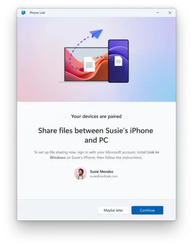 Microsoft、iPhoneとWindows PC間のファイル共有機能をInsiderプログラムでテスト開始