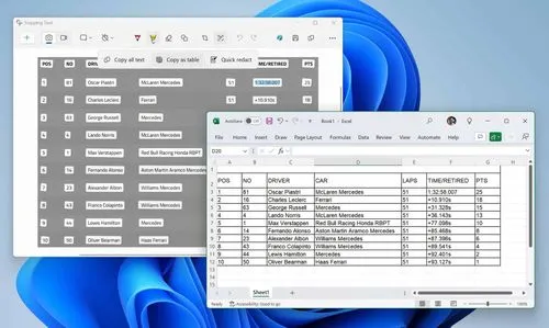 スクリーンショットから表をExcelへ：Windows 11 「Snipping Tool」の新機能が作業効率を劇的に向上