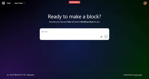 WordPress、AIでサイトを”喋って”作る時代へ。新ツール「Telex」を発表