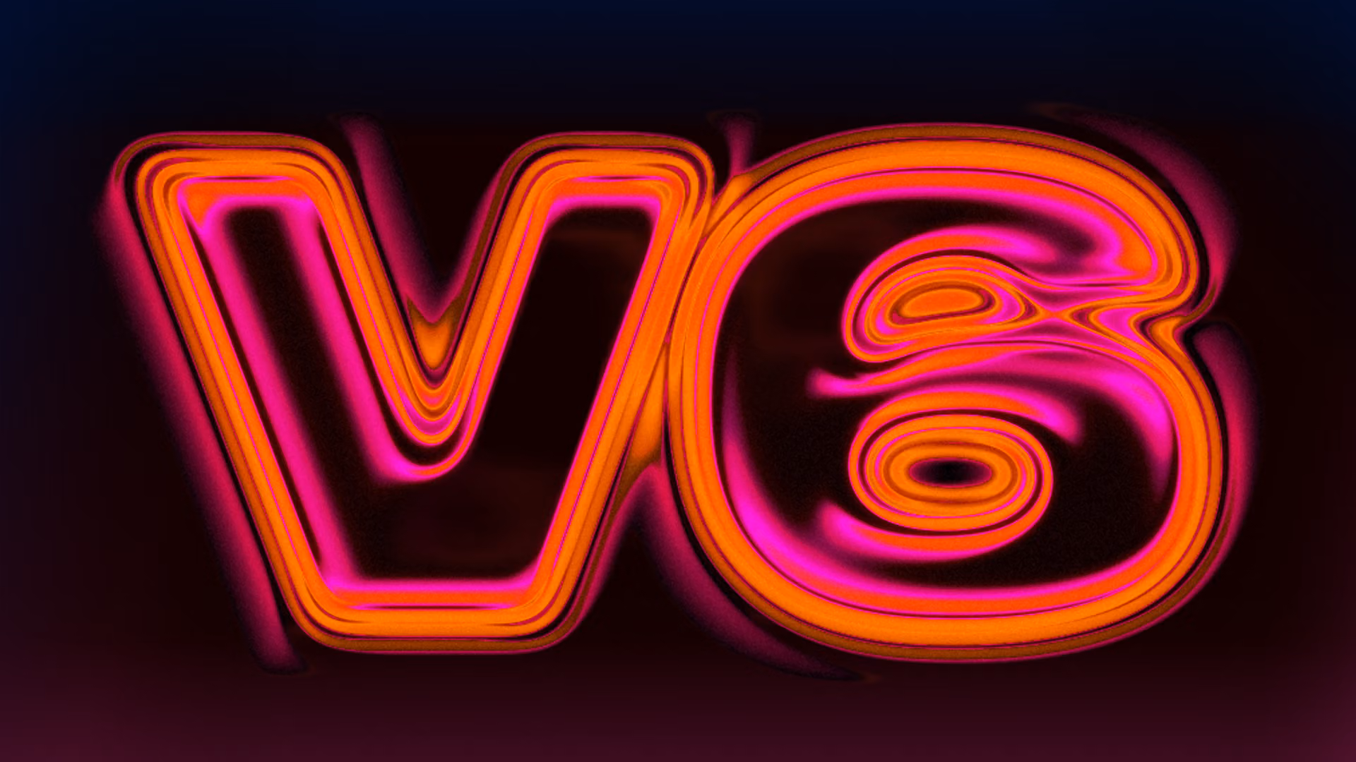 ネオン風の「V6」の文字